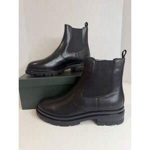 GIFENNSE Womens Chelsea Ankle Dress Boots Black Leather Size 10
